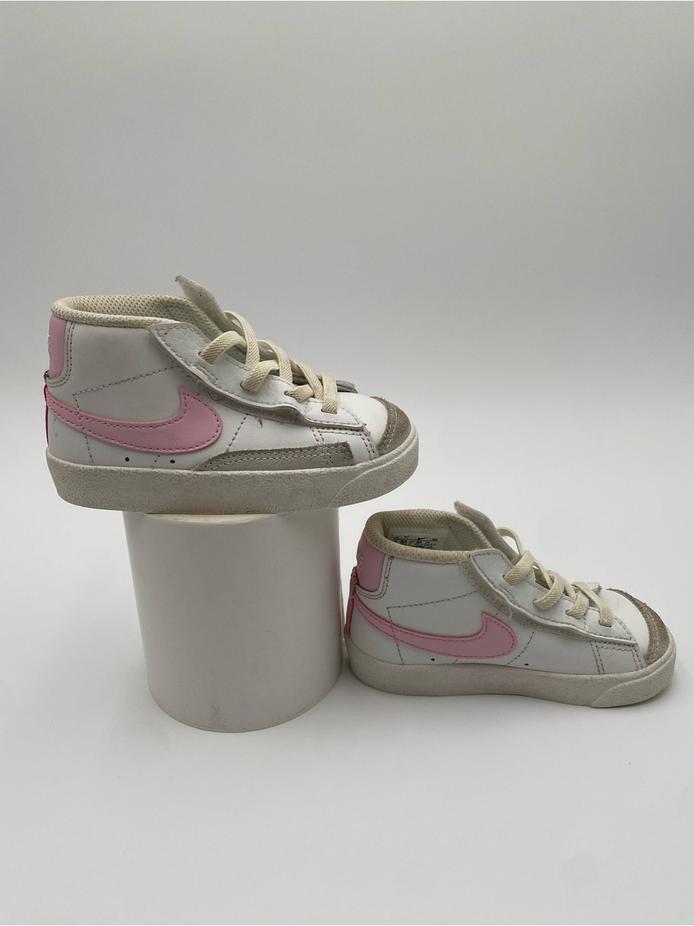Echo Kids White Sneakers with Pink Accents